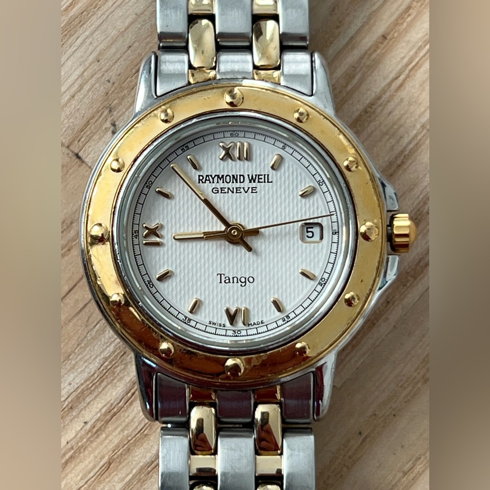 Raymond Weil Geneve Tango Luxury Ladies Watch Two-Tone Bracelet White Dial Date